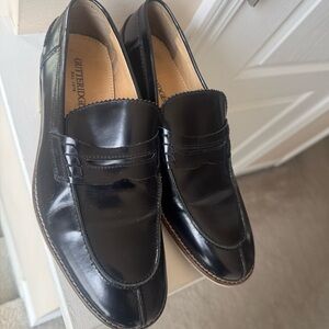 Gutteridge Black Leather Men's Loafers
